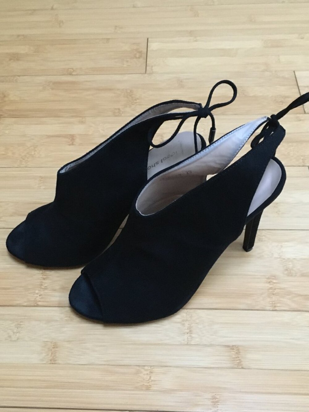 Like New Black Peep-Toe Heels